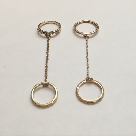 Forever 21 Gold Double Midi Ring & Earring Cuff - Picture 4 of 8